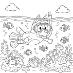 Bluey Snorkeling in a Coral Reef 🐠🤿🌊