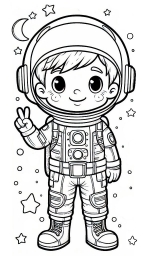 Boy in Astronaut Suit Peace Sign 🚀👨‍🚀🌌