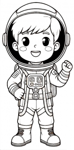 Boy in Astronaut Suit Showing Fist 🚀👨‍🚀🌌