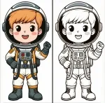 Boy in Astronaut Showing Fist 🚀👨‍🚀🌌