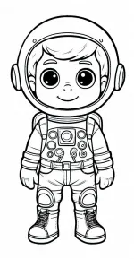 Boy in Astronaut Standing in Suit 🚀👨‍🚀🌌