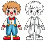 Boy Clown with Red Bow 🤡🎀🎈
