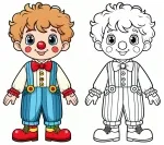 Boy Clown with Red Bow 🤡🎀🎈