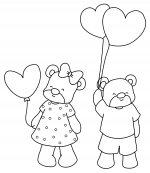 Adorable Boy and Girl Teddy Bears with Heart Balloons 🧸💖🎈✨