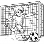 Boy Kicking Soccer Ball ⚽🥅