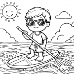 Boy on Sup with Sunglasses in Summer 🌞🏄😎