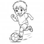 Boy Running with Football ⚽🥅