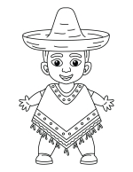 Boy Wearing Mexican Hat and Poncho 🎉🎶
