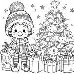 A Boy next to a Chrimstas Tree with Presents 👦🎄🎁