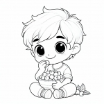 Boy Eating Blueberries 🧒