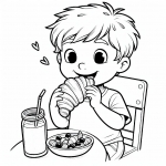 Boy Eating Croissant 👦🥐