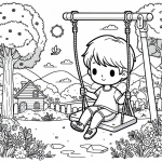 Boy on Swing at Playground in the Park 👦🏞️