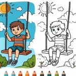 Boy on Swing at Playground in the Park 👦🏞️🤸
