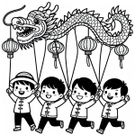Boys Running with Chinese New Year Dragon 🐉👦👦🏃‍♂️
