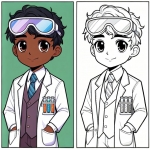 Boy Dressed Up as a Scientist with Safety Goggles 👦🔬🥽