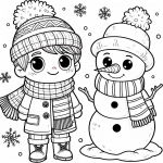 Boy with Snowman 👦⛄