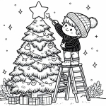 Boy Decorating Christmas Tree with Star 🎄🌟👦