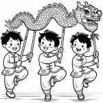 Boys Running with Chinese Dragon for New Year 🏃🏃🏃🐉