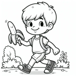 A Boy Walking with a Banana 🍌👦