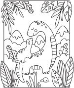Brachiosaurus Dinosaur with Baby on the Back 🦕👶