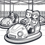 Boy and Girl on Bumper Cars Amusement Ride 👦👧🚗🎢