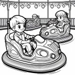 Boy and Girl on Bumper Cars Amusement Ride 👦👧🚗🎢
