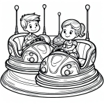 Boy and Girl on Bumper Cars Amusement Ride 👦👧🚗🎢