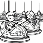 Boy and Girl on Bumper Cars Amusement Ride 👦👧🚗🎢