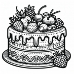 Cake with Fruits 🍰🍓🍇🍍