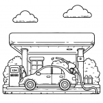 Gas Station with Car 🚗⛽ 🚗⛽