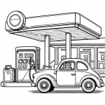 Gas Station with Car 🚗⛽🌟🌈