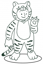 Carnival Character Boy in Tiger Costume Waving 🐅🎭🎉