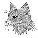 Cat Head Mandala Style 🐱🎨✨