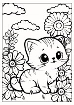 Cat with Flowers 🐱🌸🌼