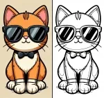 Cat with Black Sunglasses and Bow 😎🐱🎀