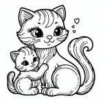 Cat 🐱 with Kitten 🐾👶