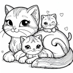 Cat 🐱 with Kittens 🐾👶