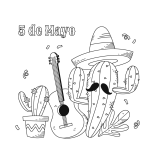 Celebrating Cinco de Mayo with Cactus and Guitar 🎶🌵🎉