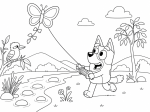 Cheerful Bluey Dog with Butterfly Kite 🐶🦋🪁