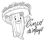 Cheerful Cactus Celebrating Cinco de Mayo with Flower Hat 🌵🎉🌺