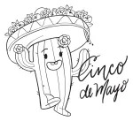 Cheerful Cactus Celebrating Cinco de Mayo with Flower Hat 🌵🎉🌺