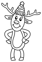 Cheerful Reindeer with a Festive Hat 🦌🎄🧡