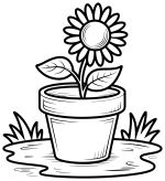 Cheerful Sunflower Growing in a Pot 🌻☀️🌱