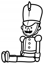 Cheerful Toy Soldier Sitting with Tall Hat and Moustache 💂⚔️