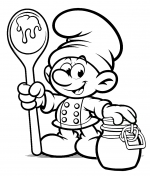 Chef Smurf with Spoon and Tomato Sauce 🍅💙