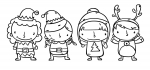 Children with Christmas Costumes Santa