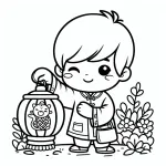 Chinese Boy Holding a Lantern for the Chinese Lunar New Year 👦🏮