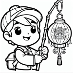 Chinese Boy Holding a Lantern for the Chinese Lunar New Year 👦🏮