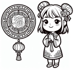 Chinese Girl Greeting Lunar New Year 👧🎊