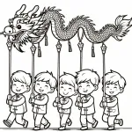 Boys Holding Up a Dragon for Chinese New Year 🐉👦👦